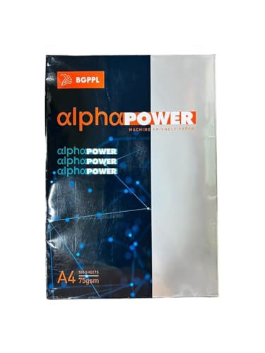 Image of Alpha power easy Copier Paper | A4 Size | 75 GSM | 2500 Sheets | White Printing Paper | For Laserjet & Inkjet Printer | Fast Drying | Both Side Print | Eco Friendly | ColorLok (Pack of 5)