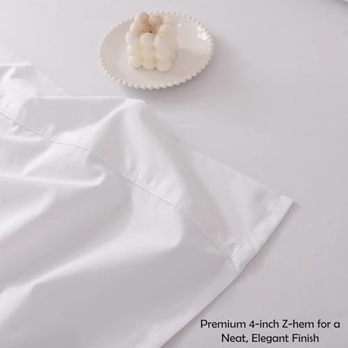 Image of White Queen Flat Sheet Only, Soft 100% Cotton Top Sheets | Sateen Weave 1 Piece Cool & Breathable Luxury Hotel Quality Bed Sheets, Extra Soft and Comfy - Wrinkle Free Bedsheet