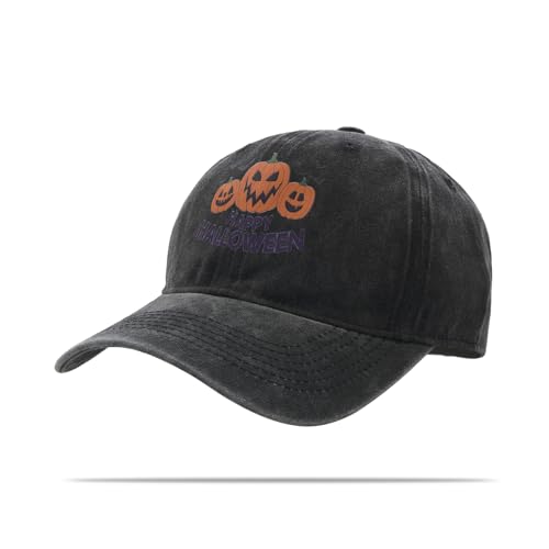 YAMEE Casquette de Baseball Femme Halloween Citrouille Sourire,Chapeau Homme Coton Respirante,Casquette Baseball Unisexe Réglable Anti-UV,Chapeau de Fête Déguisement Fun,pour Activités Extérieures