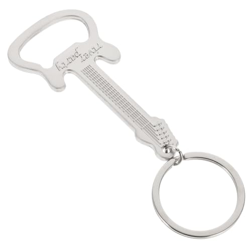 TOYANDONA Abridor de Botellas Forma de Guitarra Llavero Metálico Multifuncional Anillo Abrebotellas Portátil para Cerveza y Refrescos Diseño Duradero y Práctico