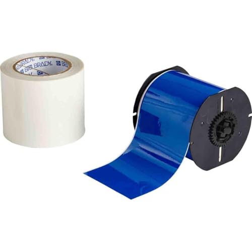 Brady B30C-4000-483BL-KT Polyester with Polyester Over Laminate Continuous Tape, 100' x 4", Blue