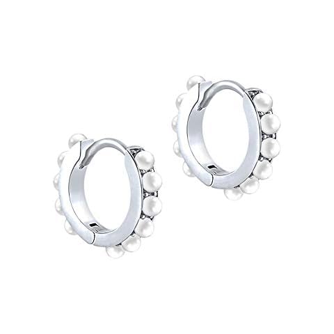 NewZenro Pearl Huggie Hoop Earrings Cover
