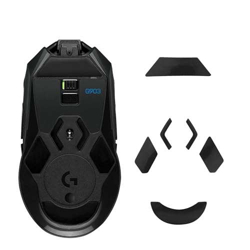 kwmobile Mouse Feet Sticker kompatibel mit Logitech G903 Ersatz Glider - Mausfüße passgenau - Maus Glides in Schwarz