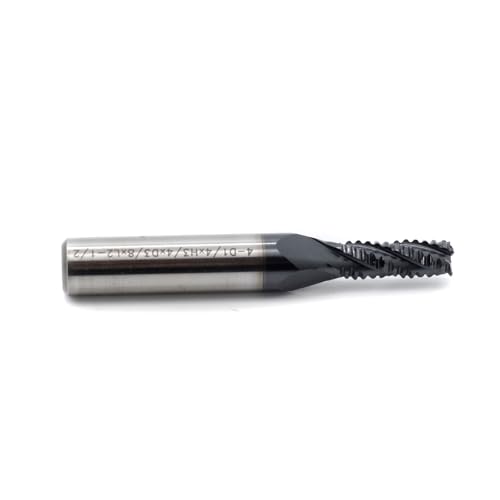 Image of Roughing End Mill JESTUOUS HSS Square Nose 4 Flute Fine Tooth Bit 3 /8 inch Shank Dia. 3 /4 inch Flute Length for Milling Metal Steels,1 Piece