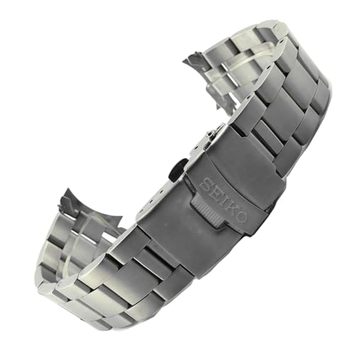 ROUREOX Correa Reloj Acero Inoxidable Extremo Curvo, 18mm 20mm 22mm Banda Metal, Brazalete Macizo para Seiko SKX007-A 20mm