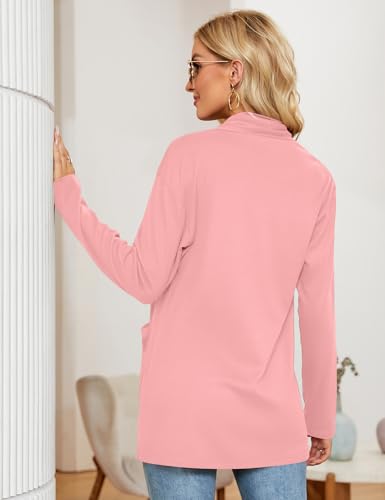 Image of Micoson Women's Long Sleeve Open Front Cardigan Casual Loose Lightweight Cardigans with Pockets