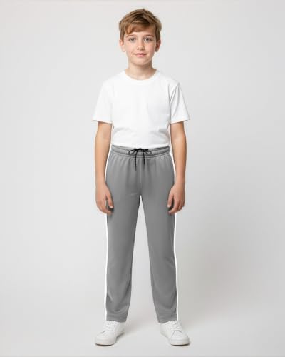Image of Real Essentials 3 Pack: Boys' Mesh Open Bottom Active Sweatpants with Pockets & Drawstring