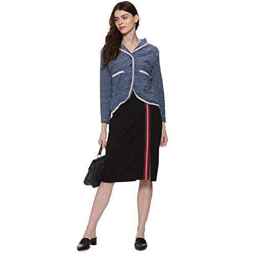 Image of PINACOLADA Solid Single Breasted Casual Women Full Sleeve Blazer (Blue)(AZW119BZR BLAZE1LN W PLN BUGR AZ S)