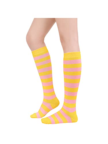 Image of Century Star Knee High Socks for Women Long Tube Socks with Stripes | Soft, Skin Friendly And Stretchy, Vibrant Colors Perfect For Daily Wear, Sports, Halloween And Christmas