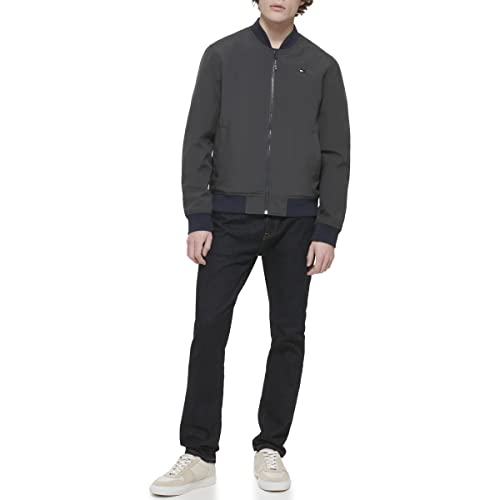 Image of Tommy Hilfiger Men's Lightweight Varsity Rib Knit Bomber Jacket