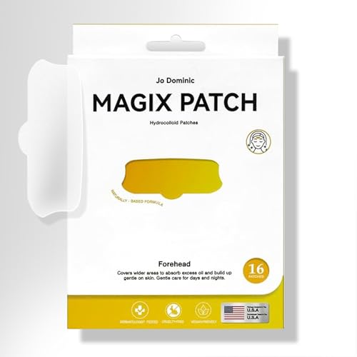 Jo Dominic MAGIX PATCH Large Invisible Acne Patches Hydrocolloid Big Forehead Pimple Patches/Zit Patches for Face Absorbs Oil Zits & Blemishes Vegan-Friendly (16 Count)