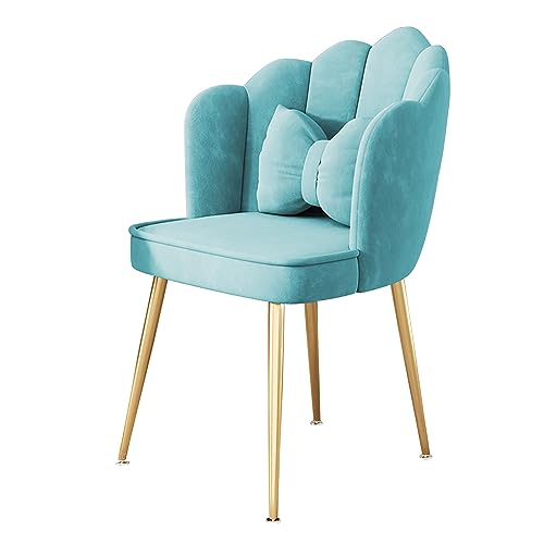 Sillas de comedor de terciopelo: sillón de cocina tapizado con patas de metal dorado, elegantes sillas laterales de ocio para comedor, sala de estar y dormitorio