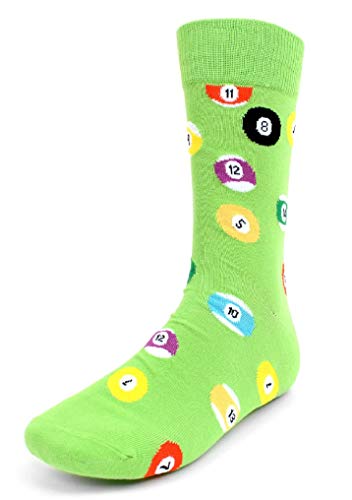 Men s Fun Crew Socks, Sock Size 10-13 Shoe Size 6-12.5, Awesome NEW Styles, Great Holiday Birthday Gift (Billiard NEW Green)