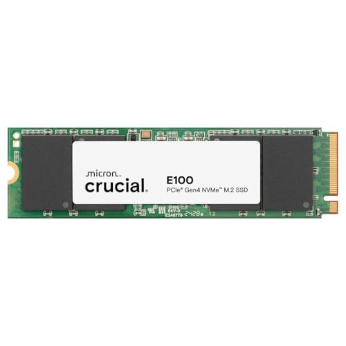 Image of Crucial E100 SSD 480GB M.2 NVMe PCIe Gen4 Internal SSD, Up to 4,700MB /s, Laptop & Desktop Compatible - CT480E100SSD8