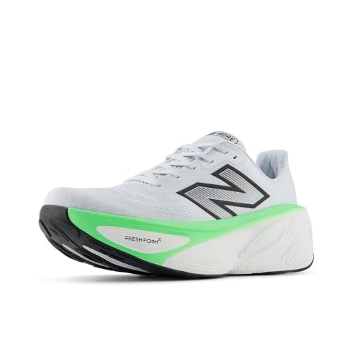 New Balance Men's Fresh Foam X More V5 Running Shoe, Ice Blue/Electric Jade/Black, 12