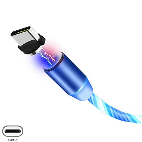 superior ZRL® magnétique Chargeur USB Type C Câble 3.3ft pi 360°Rond avec indicateur LED Streamer pour Samsung Galaxy S10,S10+,S10e,S9,S8,Note 9,Xiaomi 9 8 Huawei P30 Pro (Pas pour Data Sync)