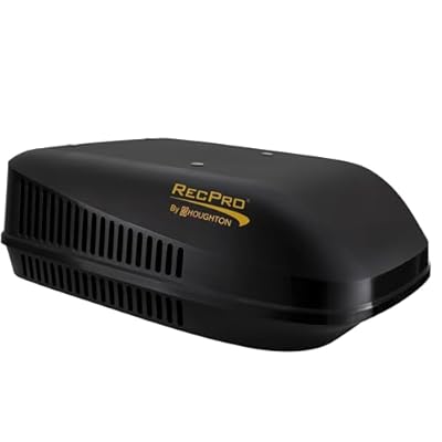 RecPro RV 115V Air Conditioner | 15K BTU Ducted | Condensate Pump to Prevent Streaking | Heating Option | Remote Control Rooftop AC Unit (Black)