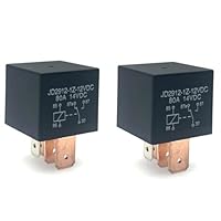 JZK 2 Stück 5 poliges Autorelais, 12 V, 80 A, SPDT-Autorelais, automatische Starterschalter, für Auto, LKW, Transporter, Motorrad, Boot