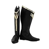 Yuanplate Char Aznable Cosplay Shoes Boots Men Women Fashion Black Boots Costume Props (Female US 11/EU43)