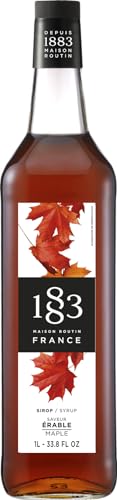 Image of 1883 Maple Syrup - Premium French Flavoring Syrup for Coffee, Lattes, Cocktails, Mocktails & Desserts - 1L Glass Bottle, Made in France