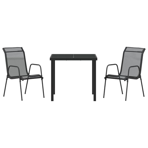 Chaises d'extérieur en textilène résistantes aux intempéries lot de 3 - 8