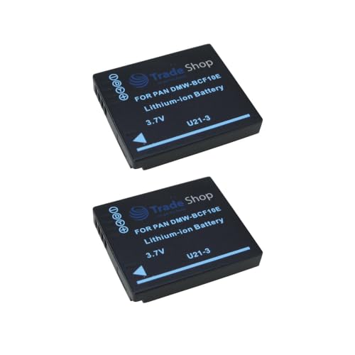 2 baterías de ion de litio compatibles con Panasonic Lumix DMC FT1 FP8 FS6 FS7 FS10 FS12 FS15 FS25 FS42 FS62 FX40 FX60 FX550 FP1 sustituye a DMW BCF10 DMW BCF10E CGA S/106C DMW BCF 10 DMW BCF 10