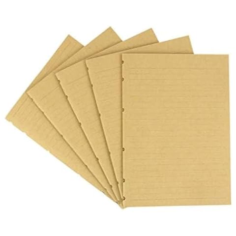 CooLeathor Leather Journal Refills, Kraft, Ruled, 120 Sheets, 6"x8" Cover