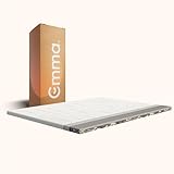 Emma Premium-Matratzenauflage, 140 x 200 cm, 8 cm | extra temperaturausgleichender Bezug | 2 temperaturausgleichende & Feste Schichten | HRX-Schaum | Abnehmbarer und waschbarer Bezug