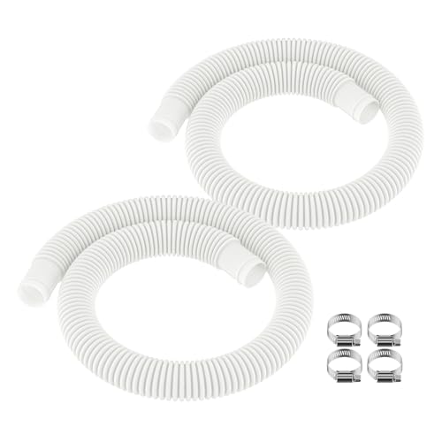 ANTOBLE 1-1/4 Inch x 3ft Pool Hoses for Intex Above Ground Pools Swimming Pool Pump Replacement Hose, Flexible Durable 1.25 inch Skimmer Filter Suction Pipes Accessories, 2 Pack