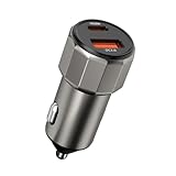 車の充電器 |デュアルポート USB Type-C PD 30W QC3.0 急速充電器 |コンパクト電源アダプタ車の充電器電話タブレット SUV トラック自動車インテリアホーム男性女性旅行通勤必需品充電 A
