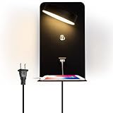 LED Plug in Wall Lamps with USB Charging Port for Bedside, 8W Black Sconces Lights with Shelf Switch