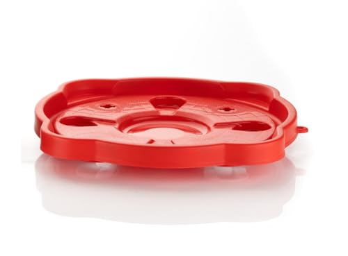 Image of RIOMAX Plastic LPG Cylinder Stand, Gas Trolley, Cylinder Trolley Stand with Wheels, Water Bottle Trolley, Flower Pot Stand, Multipurpose Trolley (Red, Pack of 1)