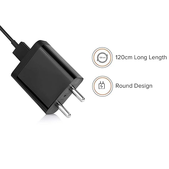 Image of Charger for Redmi 10A Sport Charger Original Adapter Like Wall Charger | Mobile Fast Charger | Android USB Charger with 1 Meter Micro USB Charging Data Cable (3 Amp, MI17, Black) (AX00218)