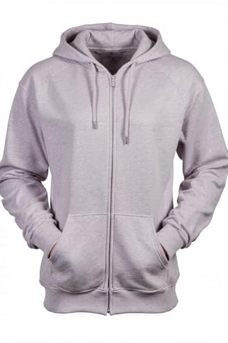 Moletom com Zíper Liso Sem Estampa Blusa de Frio Com Capuz Casaco Fechado Flanelado em Algodão Aberto Unissex Feminino Masculino Blusão