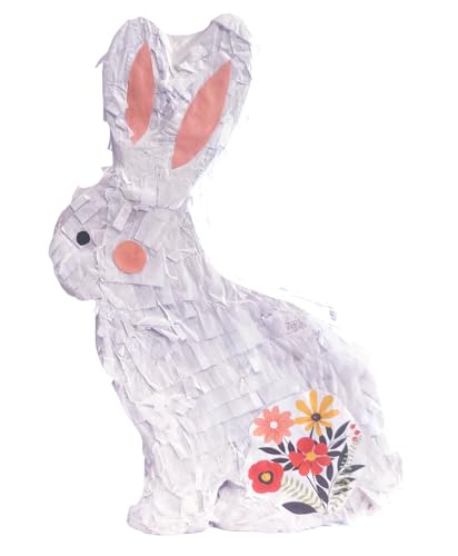Easter Bunny Pinata for Kids Cute Rabbit Spring Piata with Rope for Birthday Party Baby Shower School Activities Easter Sunday & Bunny Theme Party Dcor