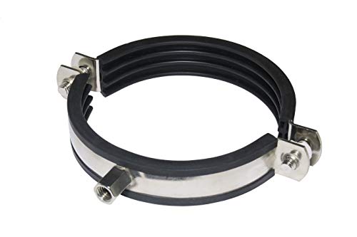 Stainless Steel Pipe Clamp Made of V4A with Rubber Insert 131-135 mm - Image 3