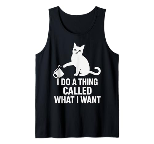 Gato gracioso I Do What I Want Sarcastic Kitty Camiseta sin Mangas