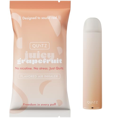 Quitz Grapefruit Smokeless Inhaler | Nicotine-Free Flavored Air Inhaler | Non-Electric Oral Fixation Habit Aid | Break the Smoking & Vaping Habit | Juicy Grapefruit