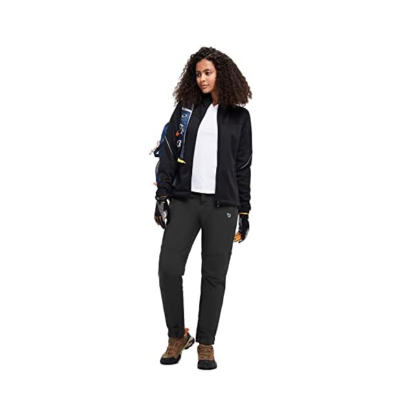 BALEAF Women's Hiking Pants Fleece Lined Waterproof Cold Weather Insulated Ski Snow Pant Warm Winter Soft Shell - Image 6