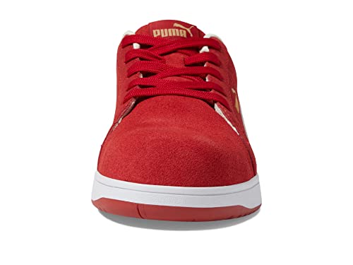 Image of Puma Women's Iconic Suede Composite Toe Industrial Shoe, Red Eh, 9.5