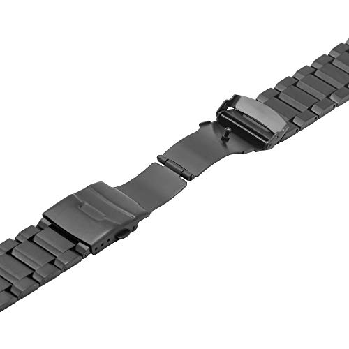 Image of Juntan 18mm 20mm 21mm 22mm 24mm 26mm Classic Stainless Steel Watch Band Silver Black Grey Blue Gold Brushed Metal Watch Strap for Women Men Watch Replacement Band Double Buckle