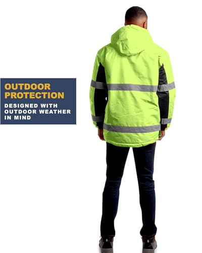 Bass Creek Outfitters Mens Ansi/Isea Class 3 High Visibility Safety Jacket thumb #4