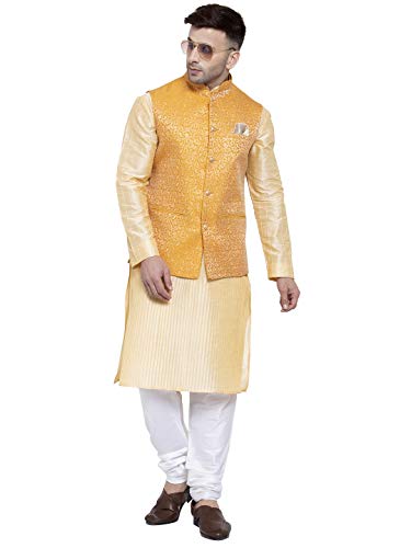 Image of Badoliya & Sons Men's Brocade Zari Nehru Jacket /Waist Coat