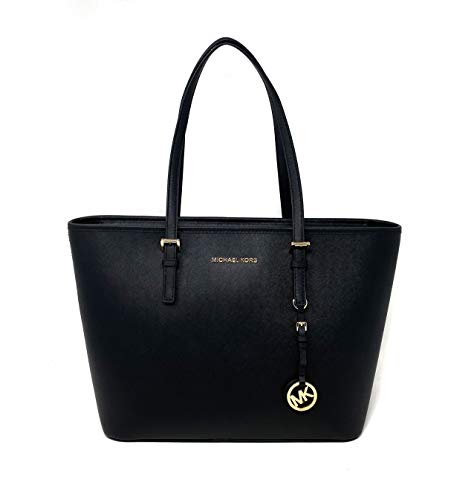 MICHAEL Michael Kors Jet Set Travel Top Zip Tote in Black, 12 3/4"L x 6"D x 10"H