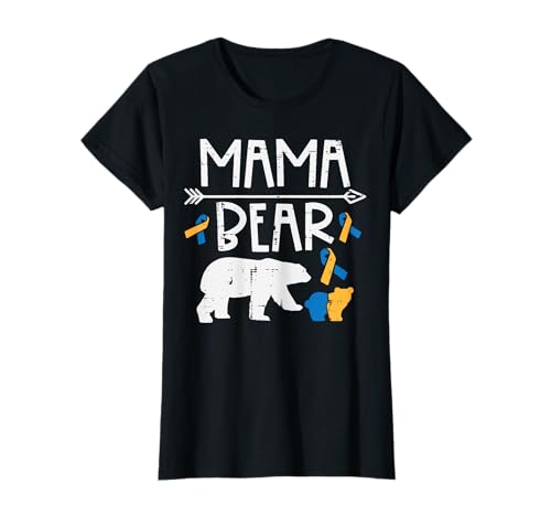 Down Syndrome Awareness Mama Bear T21 Family Mom Mommy Women T-Shirt