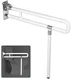 INNOLIFE Handicap Grab Bars Rails, 29.5 Inch Foldable Toilet Grab Bar Flip Up Safety Rails Anti-Slip Grip Shower Assist Aid Safety for Elderly Pregnant Women Disabled Bar, White