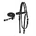 Majestic Ally Horse Headstall with Reins, Nylon Padded Browband, Multiple Colors (Black, Full)