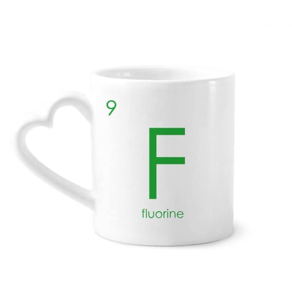 Chemistry Elements Period Table Halogens Element Fluorine F Mug Coffee Ceramic Drinkware Glass Heart Cup