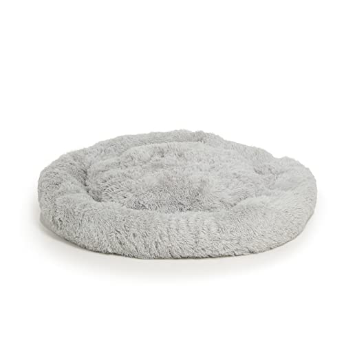Wallace & Jones | Plüschbett Sarnia - L | Hundebett, Liegekissen | ca. 100 x 100 x 25 cm | Hellgrau