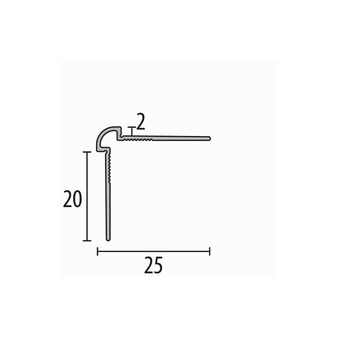 Wandprofil 25 x 25 x 2700 mm Einfasshöhe 2 mm Tapetenprofil Aluminium Glatt Winkelprofil Geschlossen Gestanzt Metallprofil pulverbeschichtet weiß glänzend RAL9016 Verbindungsprofil Küberit